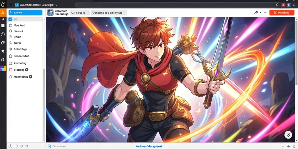 Screenshot menunjukkan karakter utama dalam pertempuran.